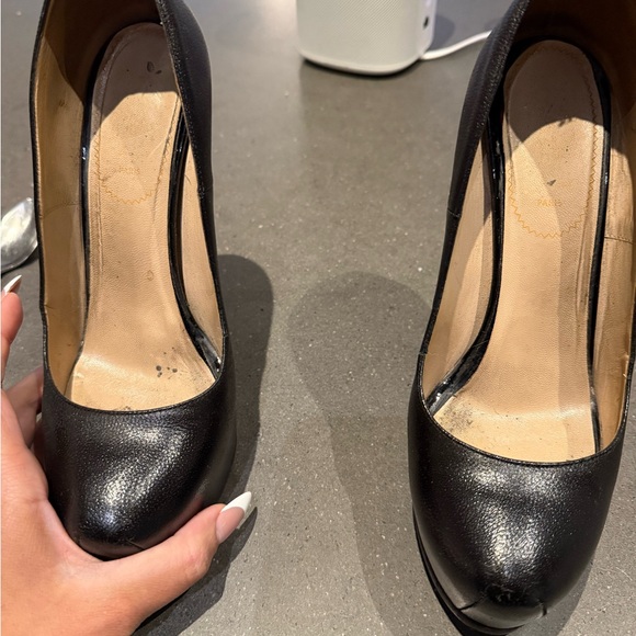 YSL TRIBUTE BLACK CAVIAR PUMPS SIZE 38 WORN AS SHOWN SAINT LAURENT PLATFORM - Picture 4 of 5